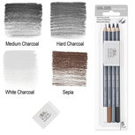 Winsor &amp; Newton Sketching Pencil Set 5 Eraser Blister