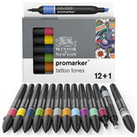 Winsor &amp; Newton Promarker Brush Set Tattoo Tones 13pcs