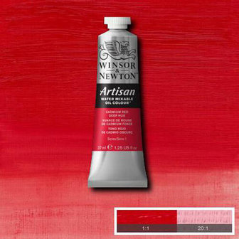 Winsor &amp; Newton Artisan Water Mixable Oil Colour Cadmium Red Deep Hue 098 37ml
