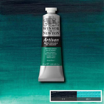 Winsor &amp; Newton Artisan Water Mixable Oil Colour Phthalo Green Blue Shade 522 37ml