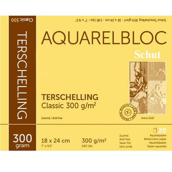 Schut Terschelling Classic Aquarelblok 300gram 18x24