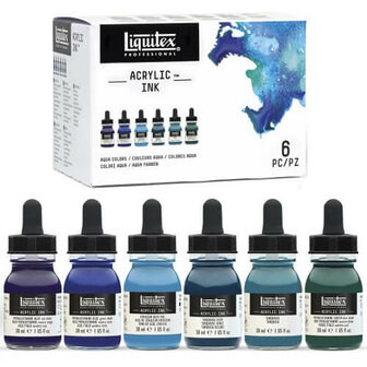 Liquitex Acrylic Ink Aqua Colours Set 6x30ml