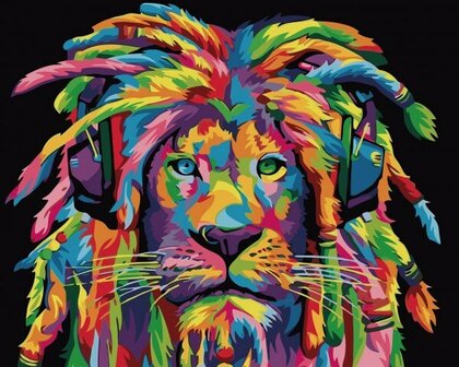 Paint By Number Set Lion 40x50cm