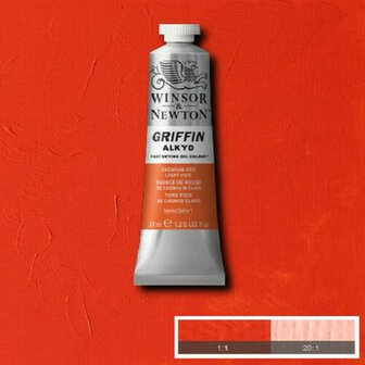 Winsor &amp; Newton Griffin Alkyd Olieverf 37ML Cadmium Red Light Hue 101