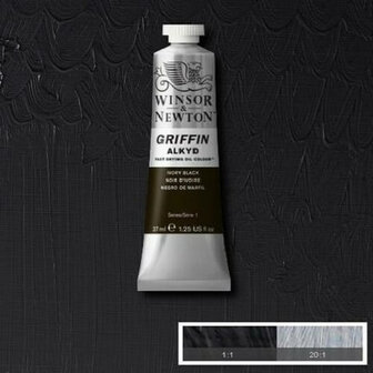 Winsor &amp; Newton Griffin Alkyd Olieverf 37ML Ivory Black 331