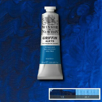 Winsor &amp; Newton Griffin Alkyd Olieverf 37ML Phthalo Blue Red Shade 514