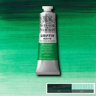 Winsor &amp; Newton Griffin Alkyd Olieverf 37ML Phthalo Green Yellow Shade 521