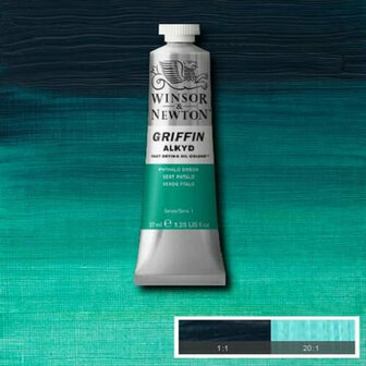 Winsor &amp; Newton Griffin Alkyd Olieverf 37ML Phthalo Green Blue Shade 522