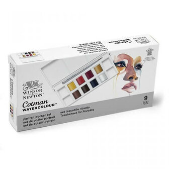 Winsor &amp; Newton Cotman Portrait Pocket Box Aquarelset 8 napjes 2