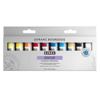 Lefranc &amp; Bourgeois Linel Gouache Extra Fine Primary Colors Set 10x14ml