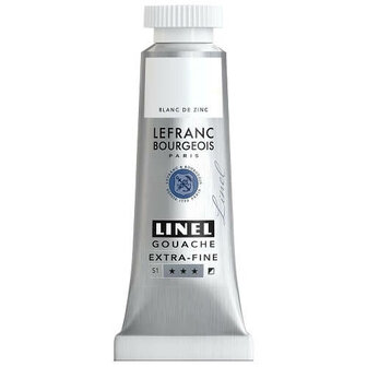 Lefranc &amp; Bourgeois Linel Gouache Extra Fine Zinc White 230 14ml