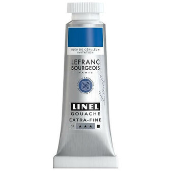 Lefranc &amp; Bourgeois Linel Gouache Extra Fine Cerulean Blue Hue Imitation 192 14ml