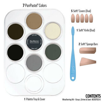PanPastel Weathering Set 2 Grays Grimes Soot 7 Pans A