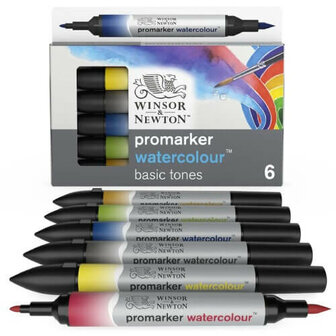 Winsor &amp; Newton Promarker Set Basic Tones Watercolour