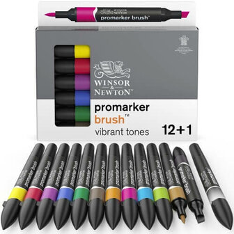 Winsor &amp; Newton Promarker Brush Set Vibrant Tones 13pcs