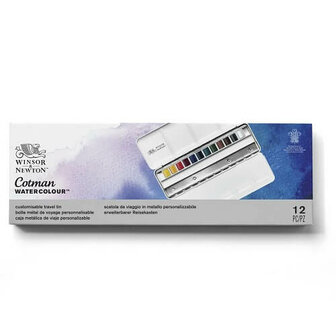 Winsor &amp; Newton Cotman Blue Box 12 napjes Aquarelset
