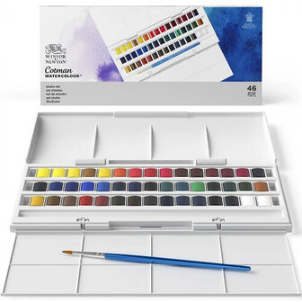Winsor &amp; Newton Cotman Studio Aquarelset 45 halve napjes 2