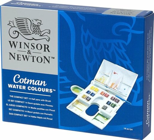Winsor & Newton Cotman The Compact Aquarelset 14 napjes