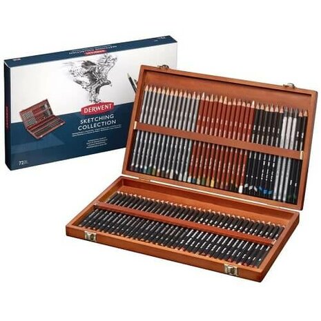 Derwent Sketching Woodbox Potloden 72 delige set