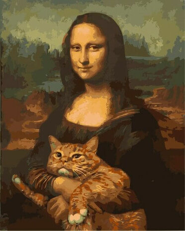 Paint By Number Set Mona Lisa Cat 40x50cm