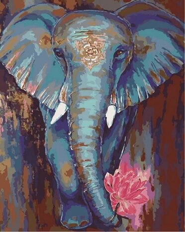 Paint By Number Set Elephant Lisa 40x50cm