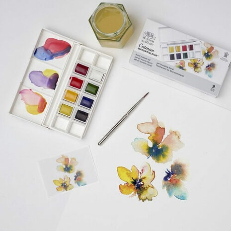 Winsor & Newton Cotman Floral Pocket Box Aquarelset 8 napjes 4