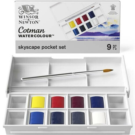Winsor & Newton Cotman Skyscape Pocket Box Aquarelset 8 napjes