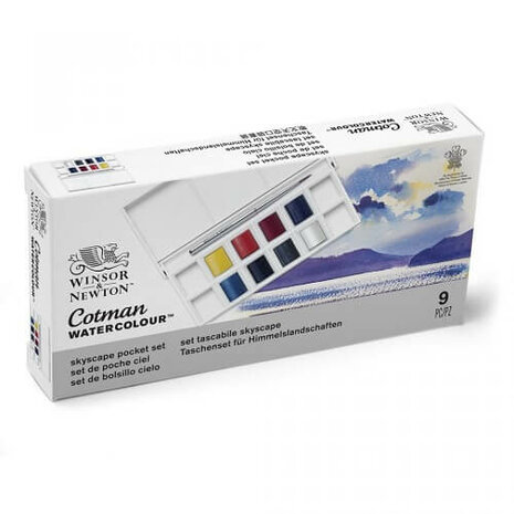 Winsor & Newton Cotman Skyscape Pocket Box Aquarelset 8 napjes 4