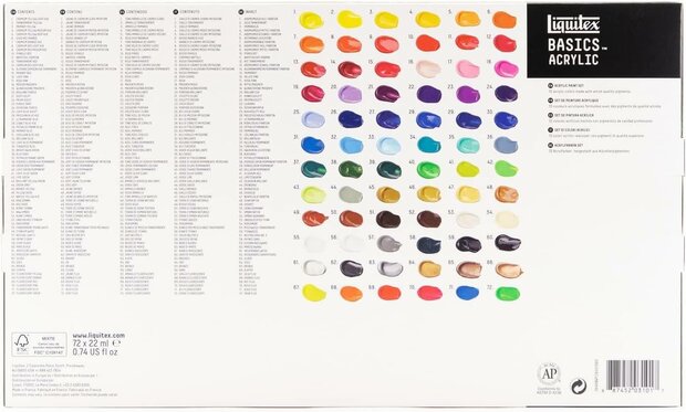 Liquitex Basics Acrylic Colour Set 72x22ML 5
