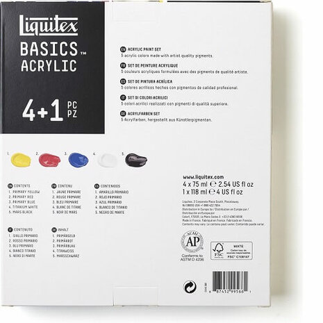 Liquitex Basics Set 4x75ml 1x118ml C