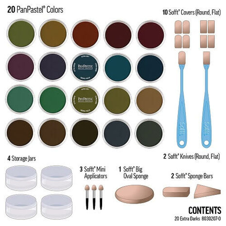 PanPastel Extra Dark Shades Set 20 Pans A