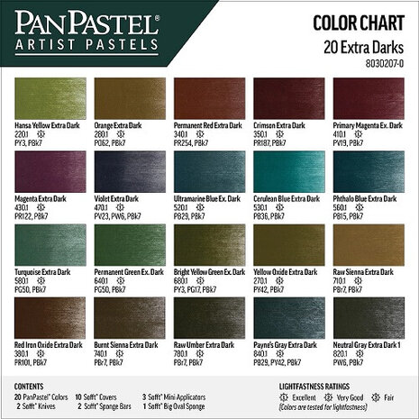 PanPastel Extra Dark Shades Set 20 Pans C