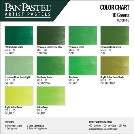 PanPastel Greens Set 10 Pans C