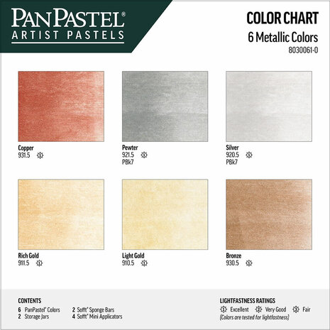 PanPastel Metallic Colors Set 6 Pans C
