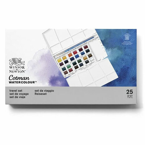 Winsor & Newton Cotman Painting Plus Aquarelset 24 halve napjes