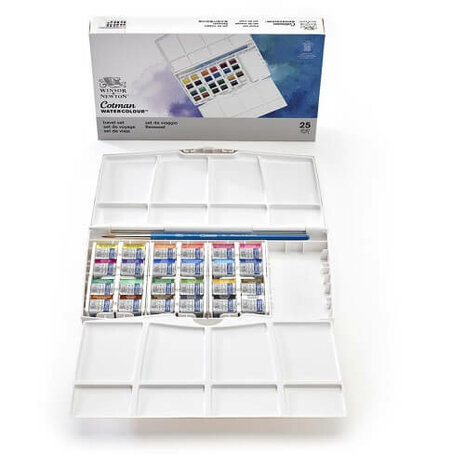 Winsor & Newton Cotman Painting Plus Aquarelset 24 halve napjes 2