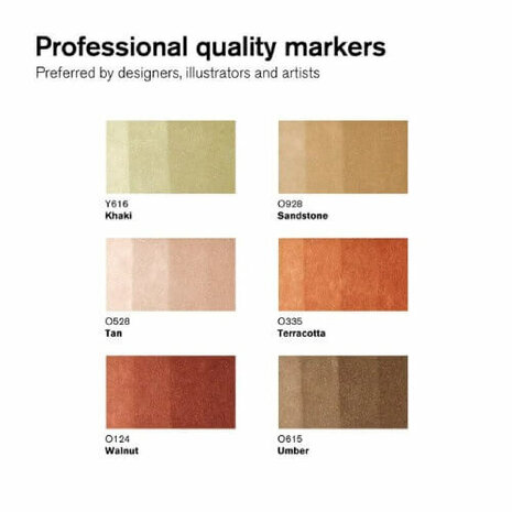 Winsor & Newton Promarker Set Earth Tones 3