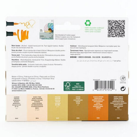 Winsor & Newton Promarker Brush Set Skin Tones 4