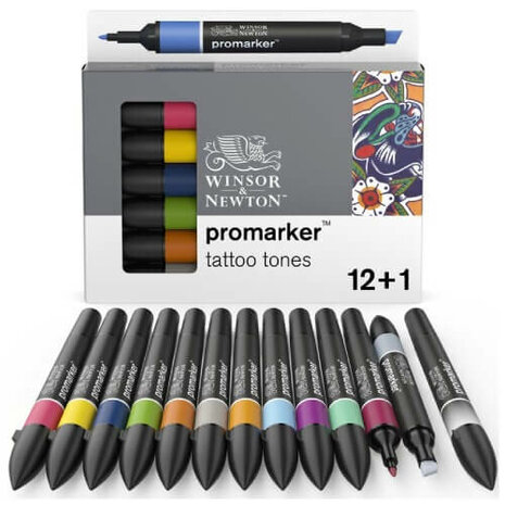 Winsor & Newton Promarker Brush Set Tattoo Tones 13pcs