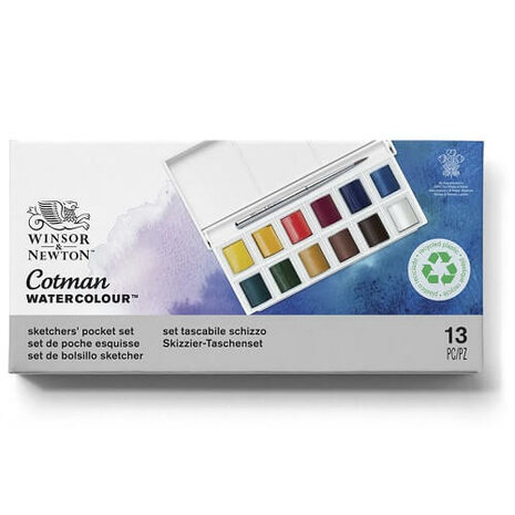 Winsor & Newton Cotman Sketchers Pocket Box Aquarelset 12 napjes