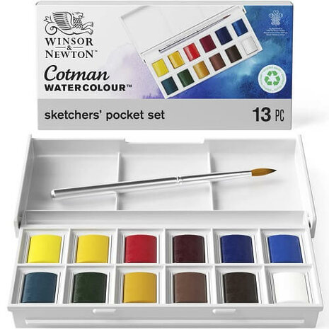 Winsor & Newton Cotman Sketchers Pocket Box Aquarelset 12 napjes nw2