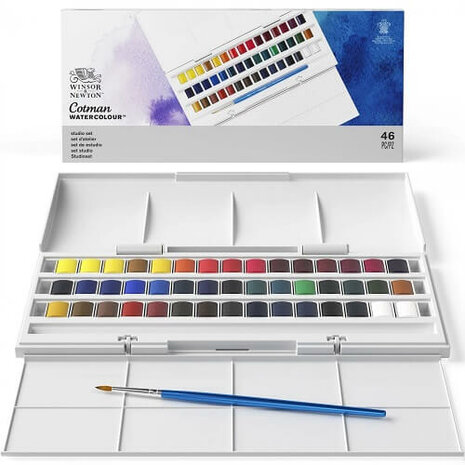 Winsor & Newton Cotman Studio Aquarelset 45 halve napjes 2