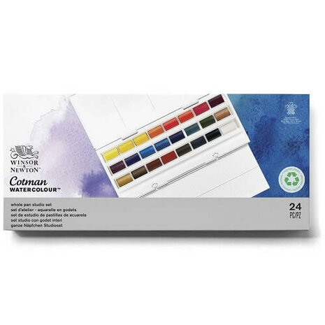 Winsor & Newton Cotman Studio Aquarelset 24 hele napjes