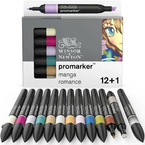 Winsor & Newton Promarker Set Manga Romance 13pcs